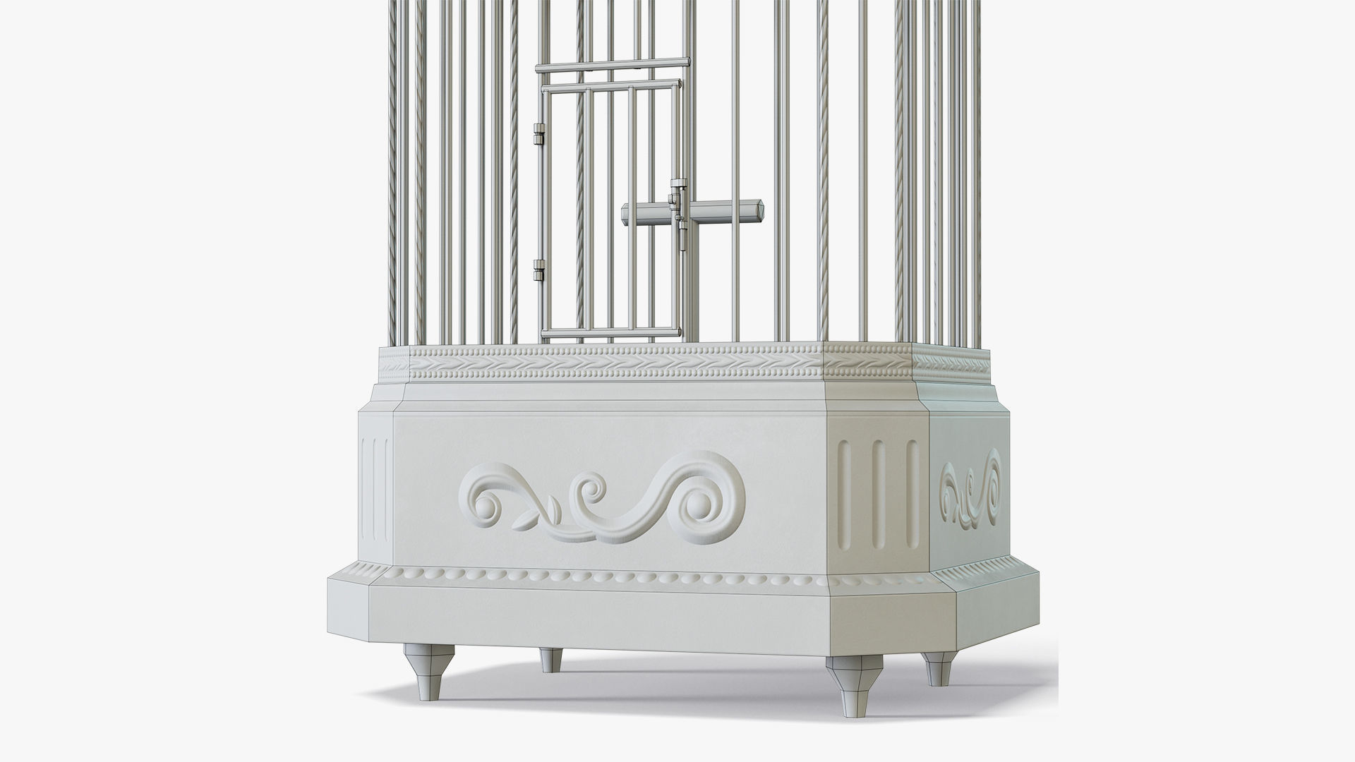 Birdcage Neoclassical Low-poly 3D model_10