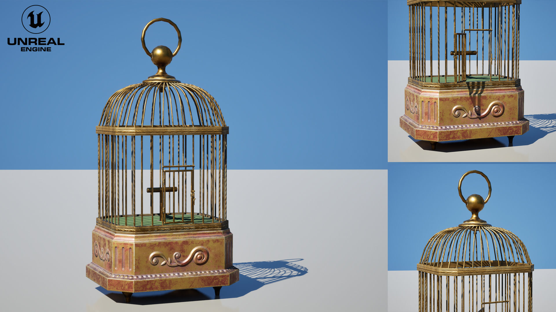 Birdcage Neoclassical Low-poly 3D model_15