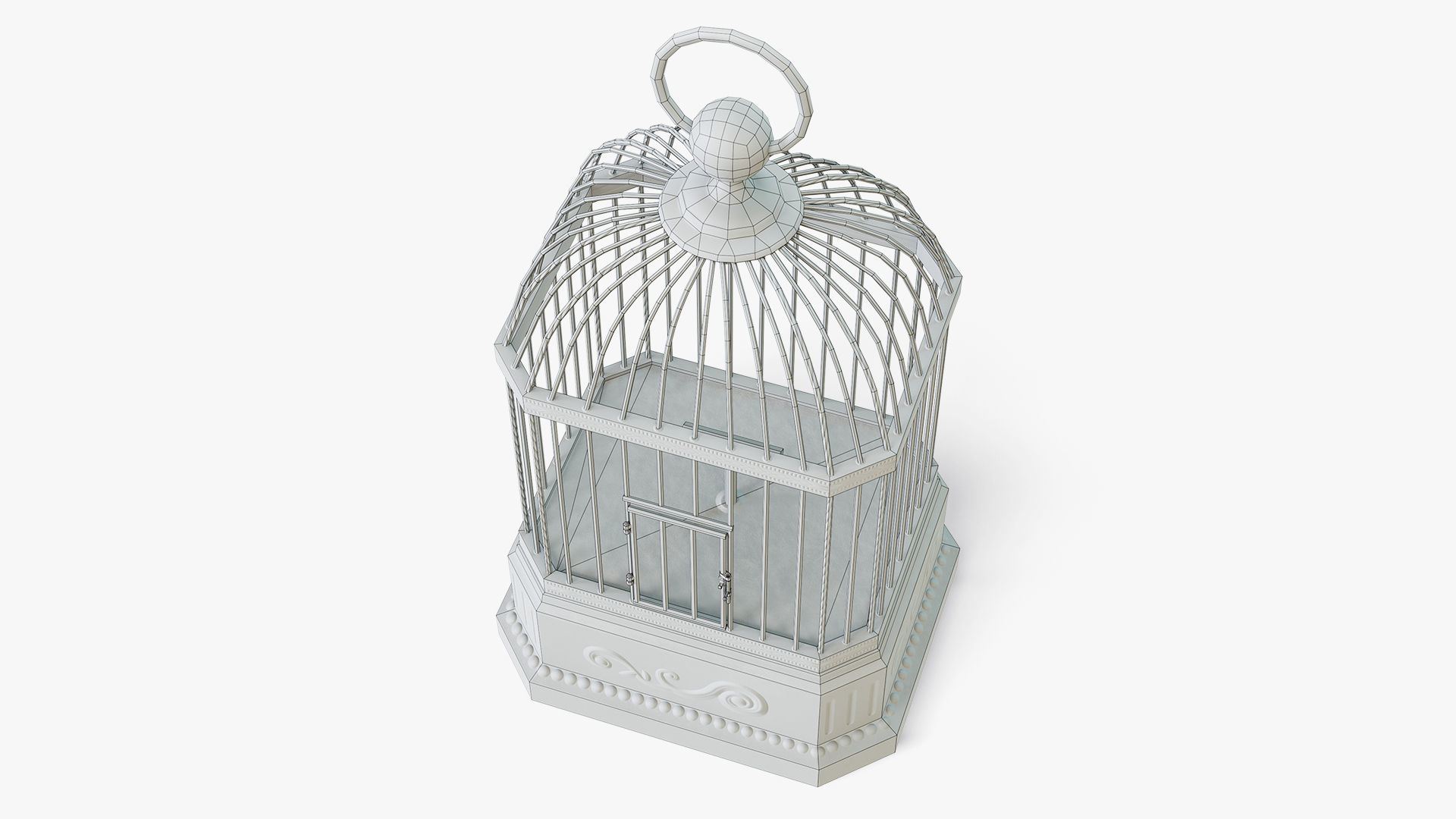 Birdcage Neoclassical Low-poly 3D model_11