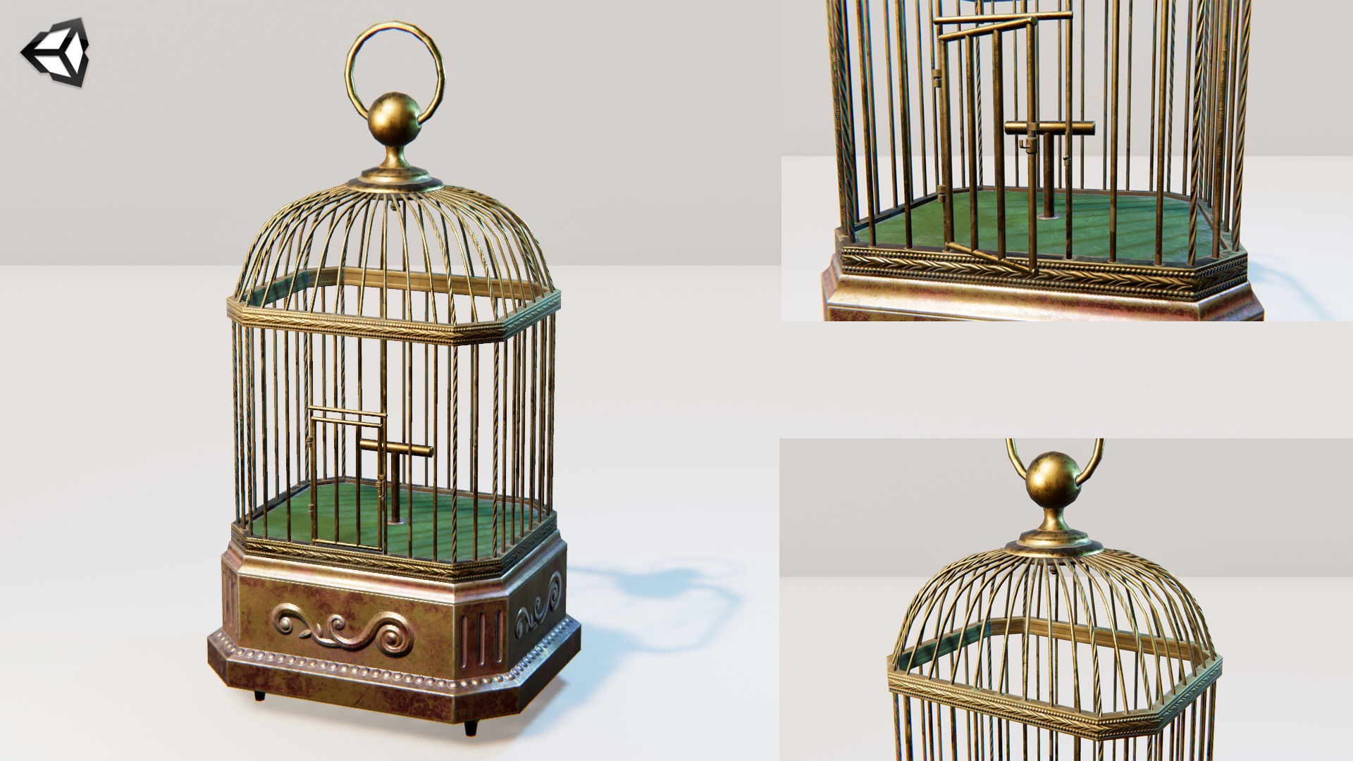 Birdcage Neoclassical Low-poly 3D model_16