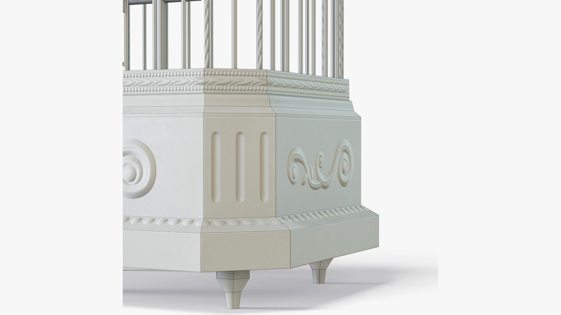 Birdcage Neoclassical Low-poly 3D model_13
