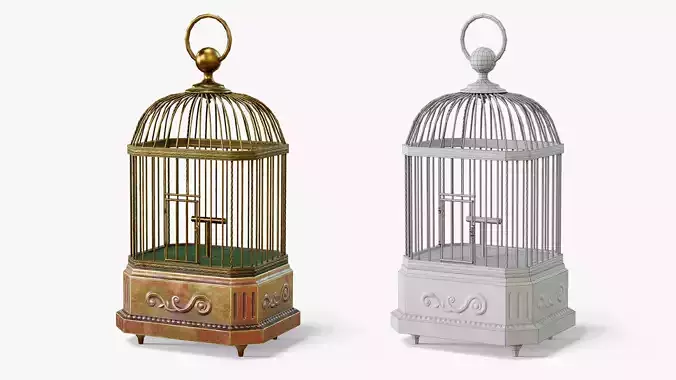Birdcage Neoclassical Low-poly 3D model