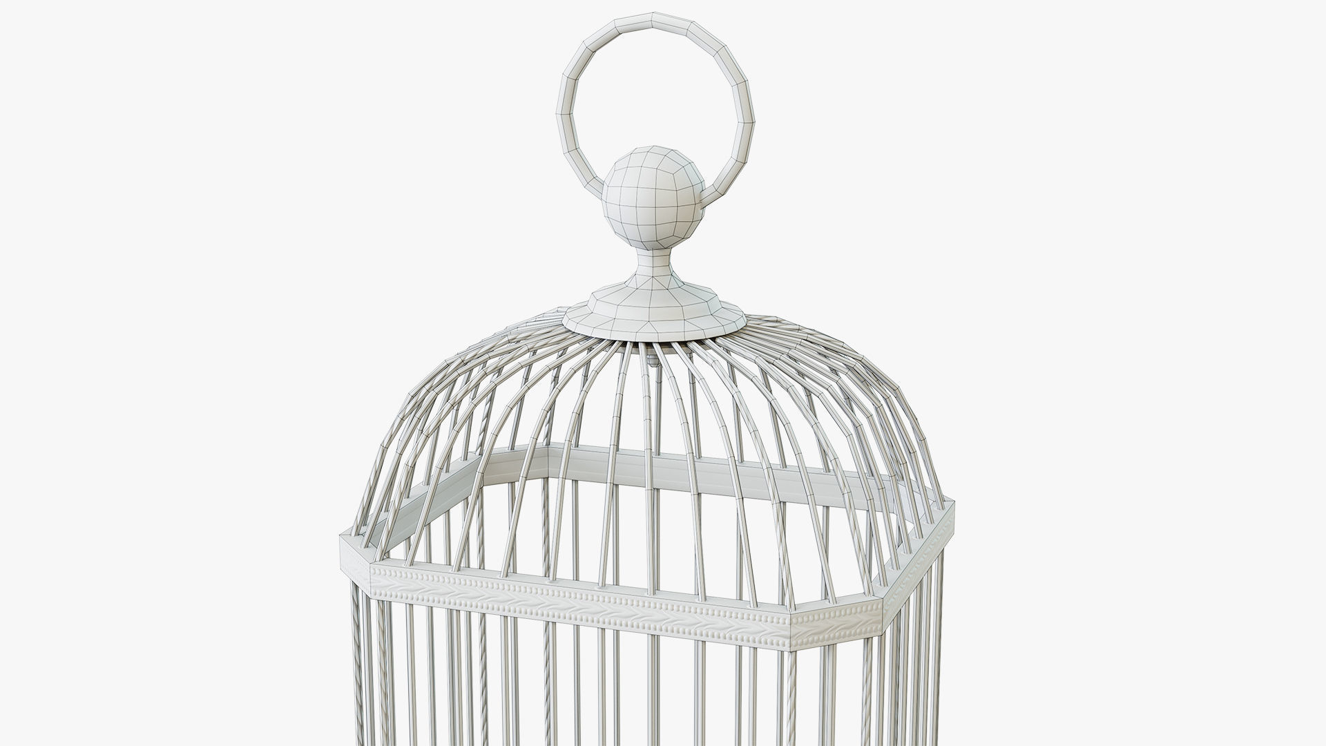 Birdcage Neoclassical Low-poly 3D model_12