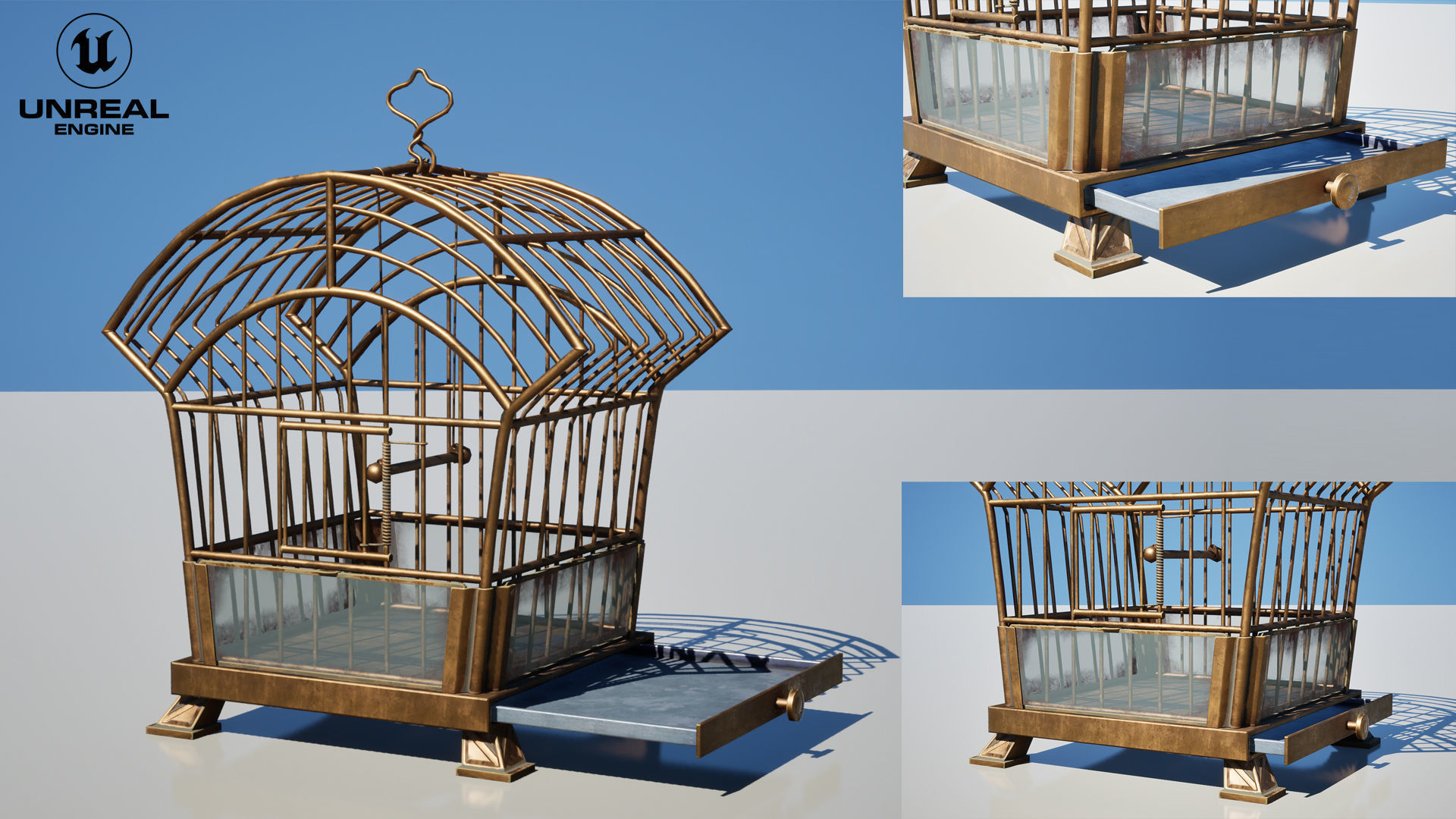 Birdcage Edwardian style Low-poly 3D model_11