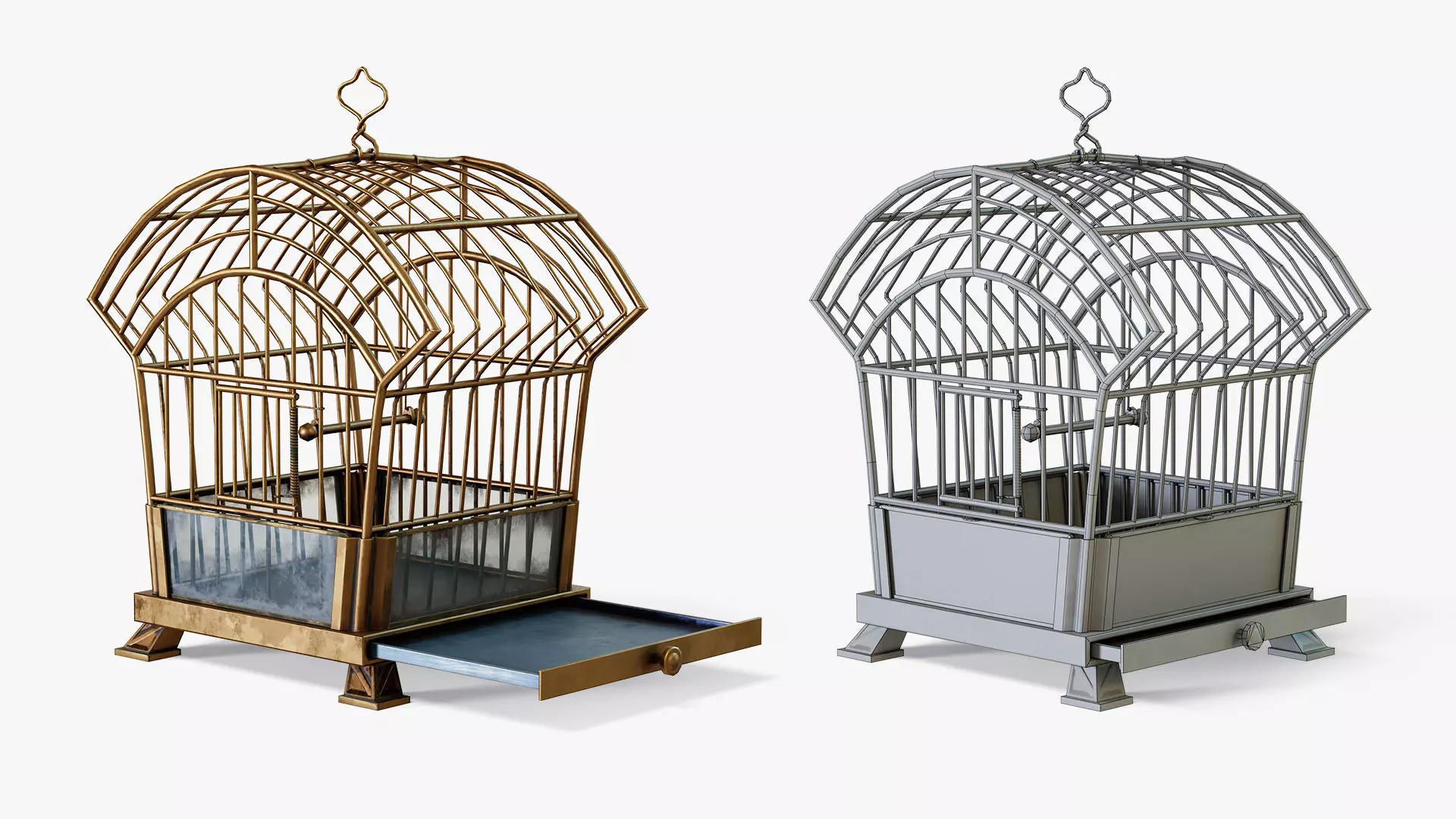 Birdcage Edwardian style Low-poly 3D model_0
