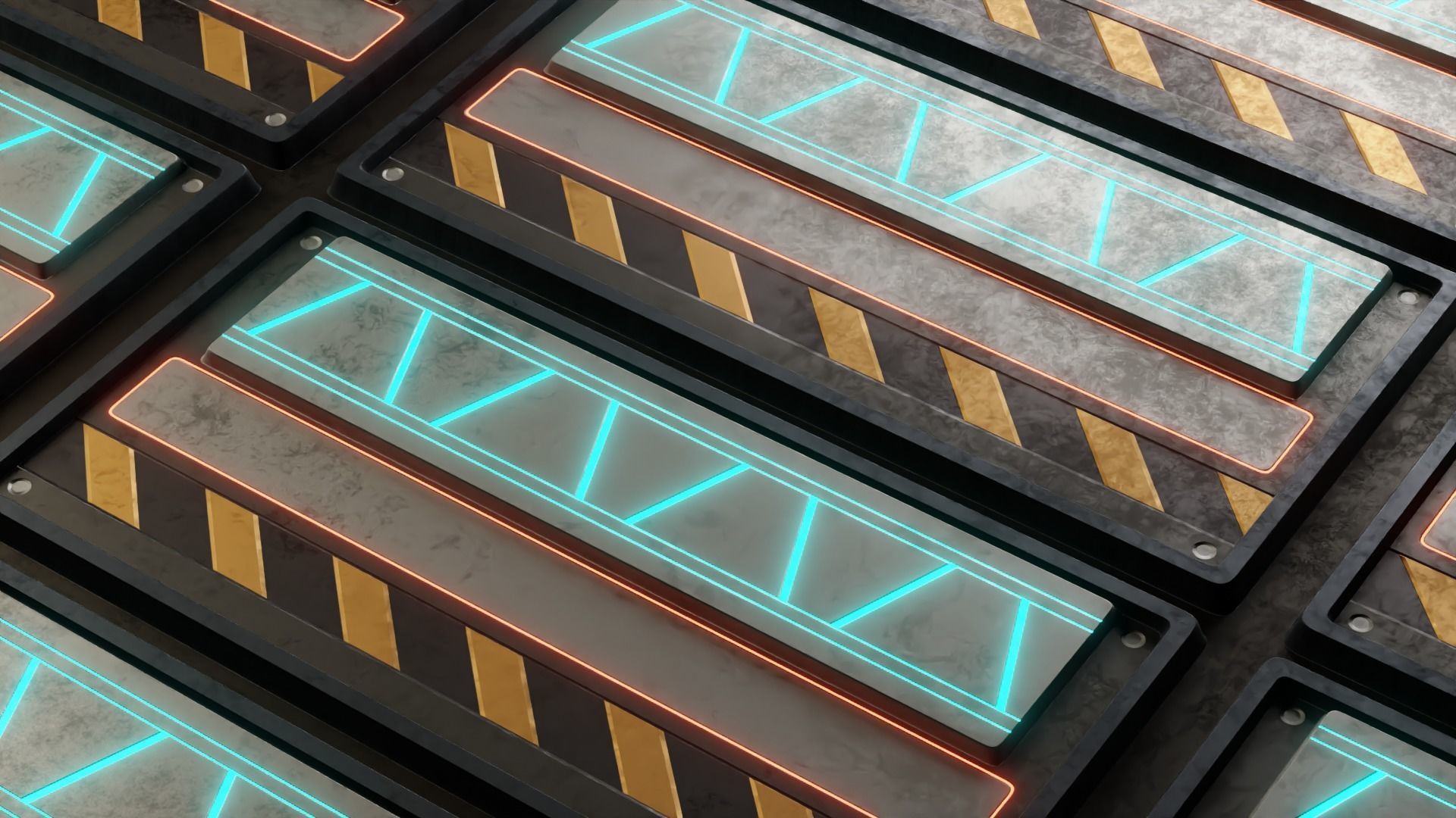 40 Simple Procedural Sci-Fi Shaders Pack - 1 3D model_3