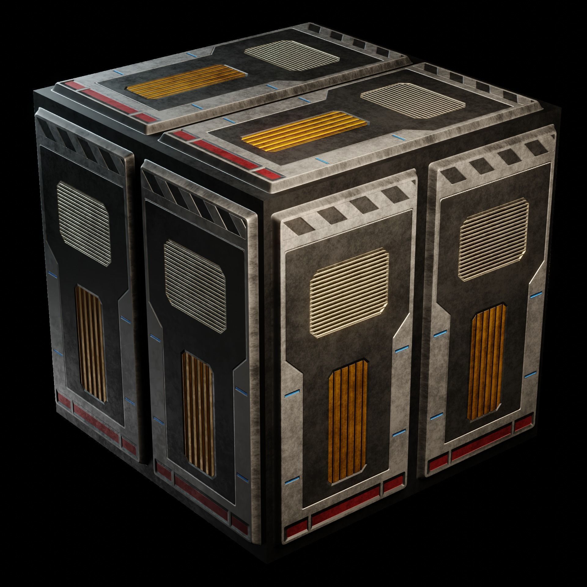 40 Simple Procedural Sci-Fi Shaders Pack - 1 3D model_79