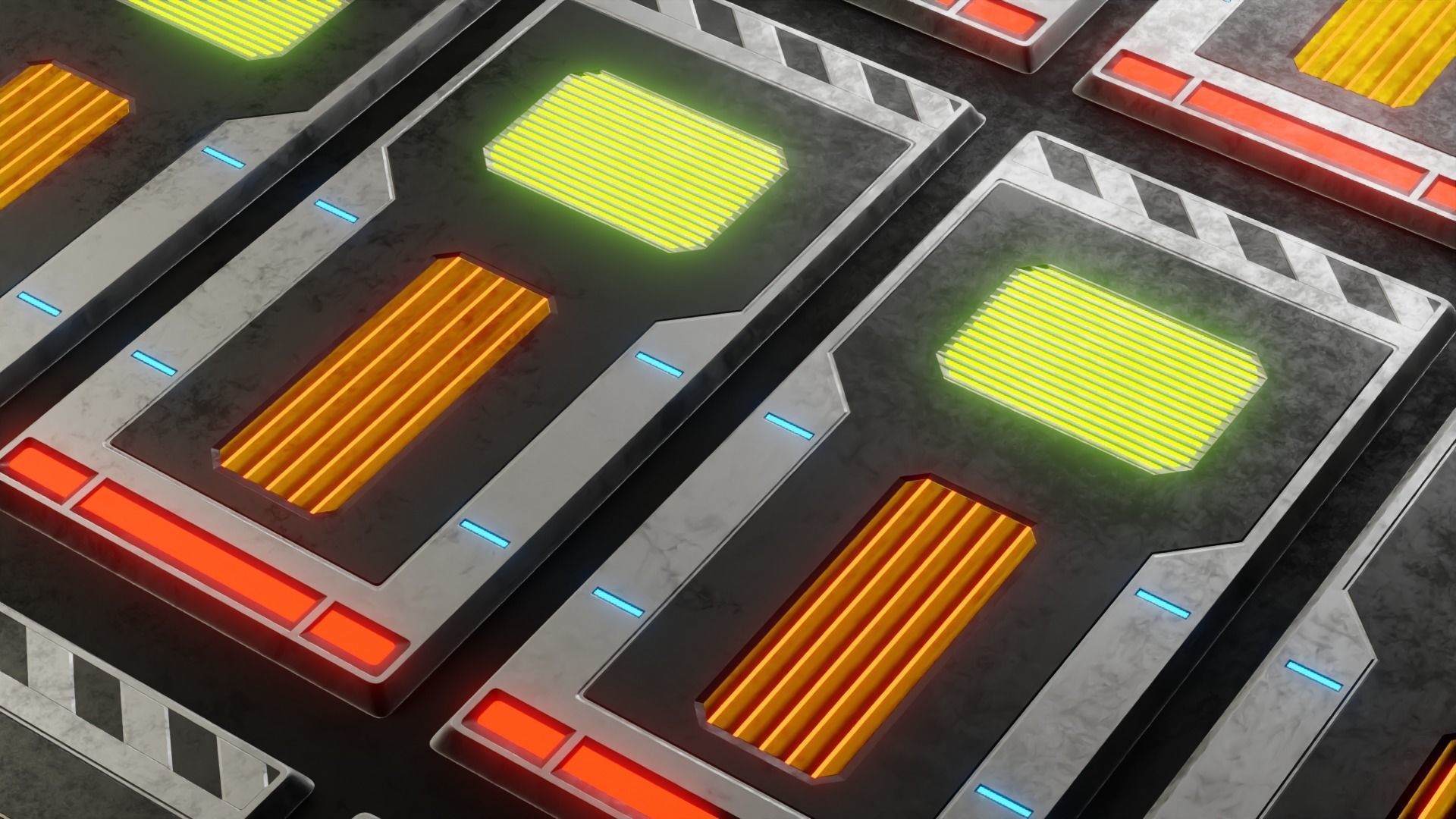 40 Simple Procedural Sci-Fi Shaders Pack - 1 3D model_39