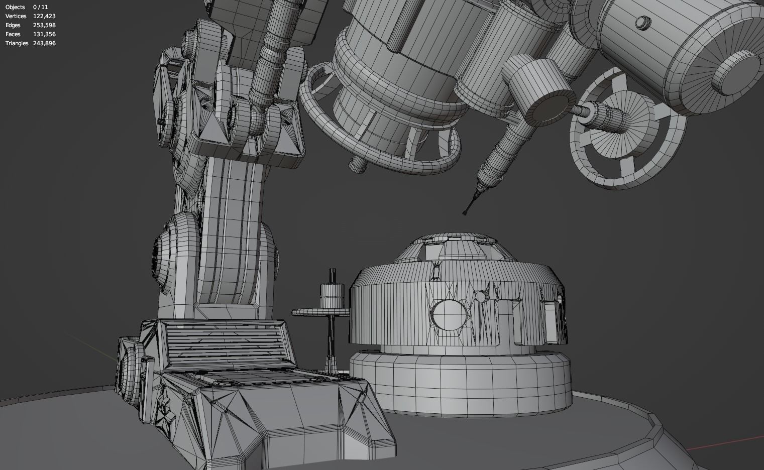 Astronomical Telescope Pack 4 In 1 - Untextured 3D model_66