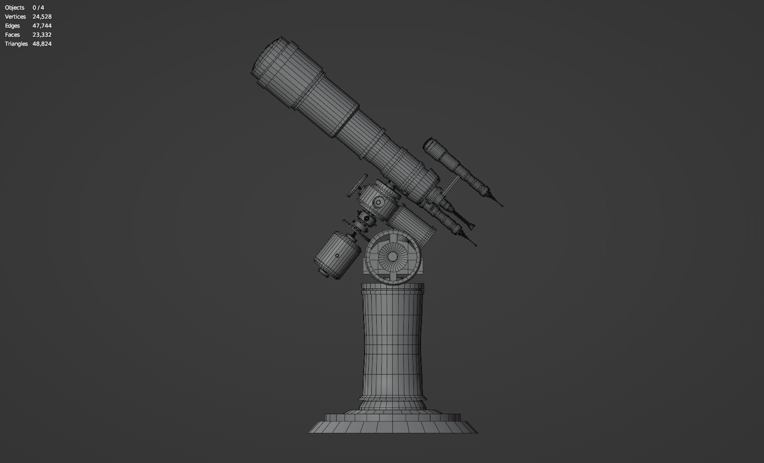 Astronomical Telescope Pack 4 In 1 - Untextured 3D model_34