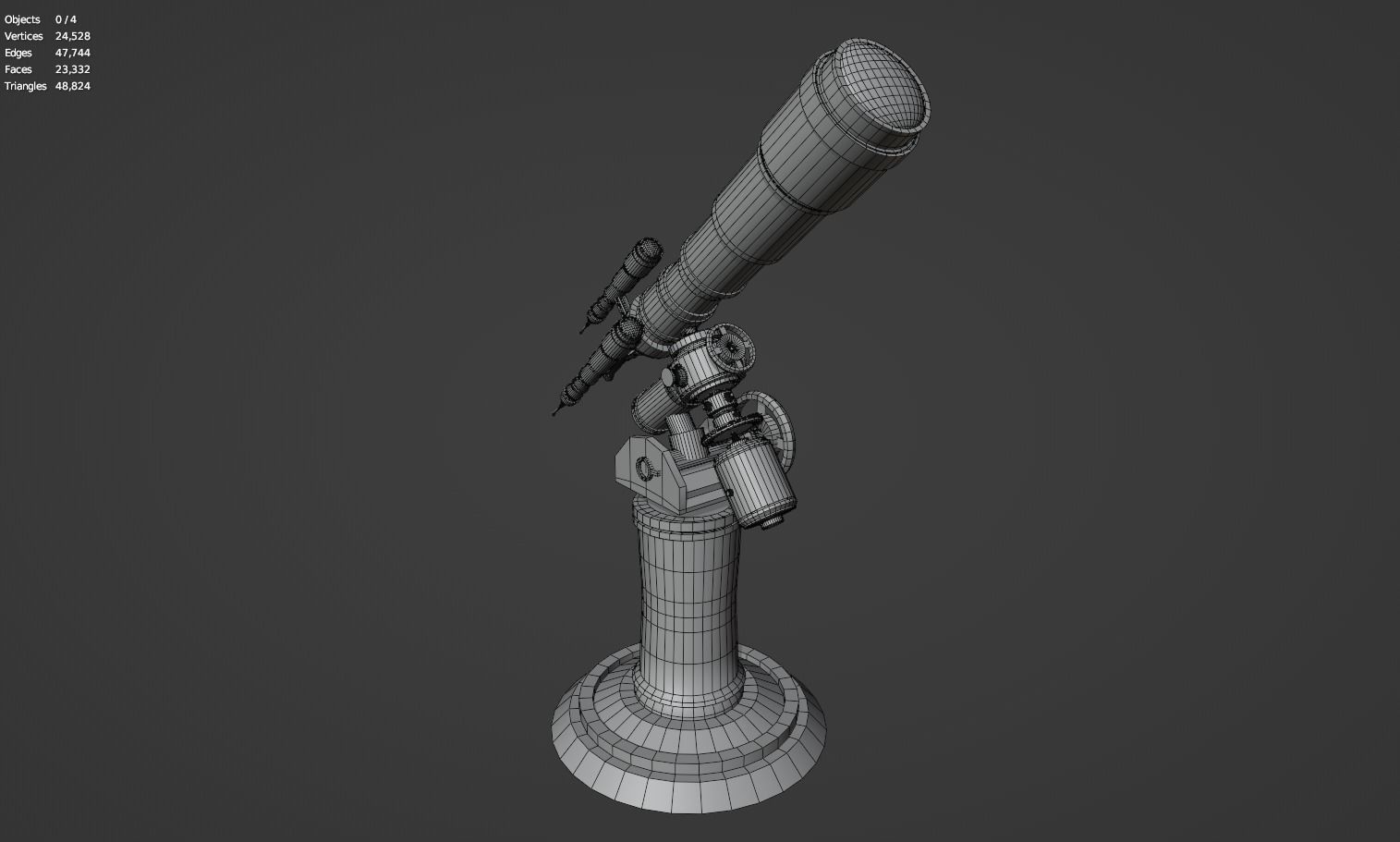 Astronomical Telescope Pack 4 In 1 - Untextured 3D model_35