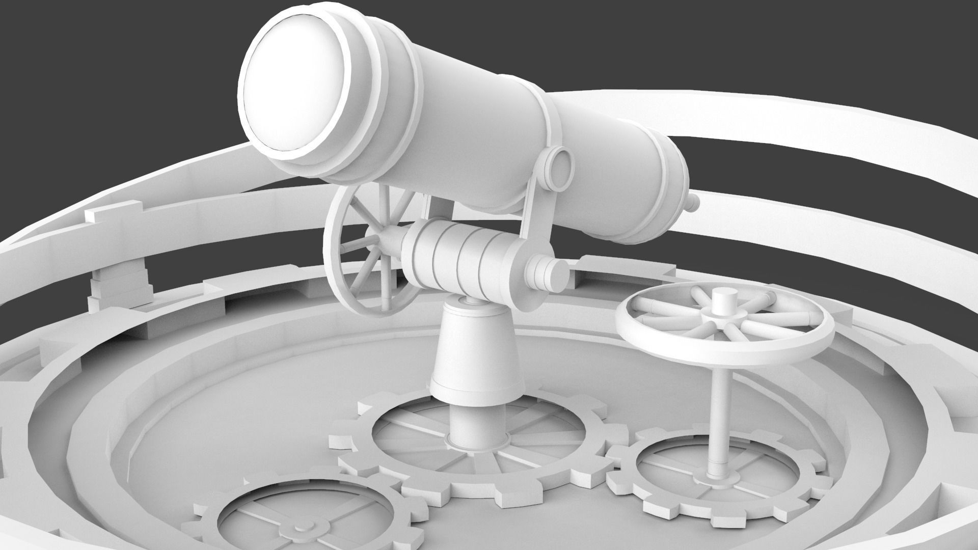 Astronomical Telescope Pack 4 In 1 - Untextured 3D model_10