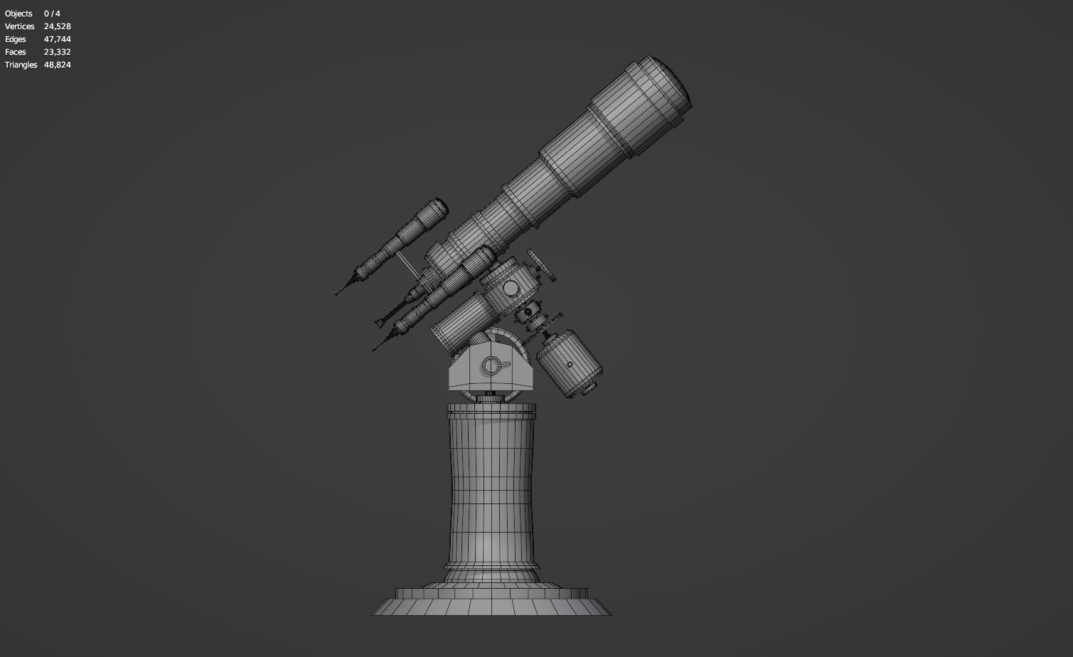 Astronomical Telescope Pack 4 In 1 - Untextured 3D model_32