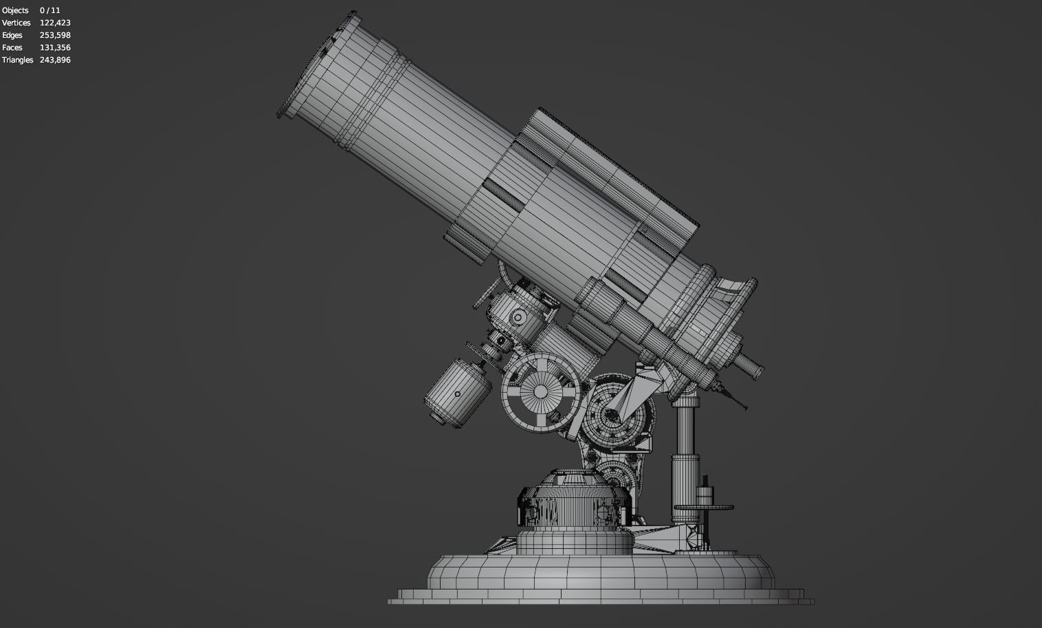 Astronomical Telescope Pack 4 In 1 - Untextured 3D model_63