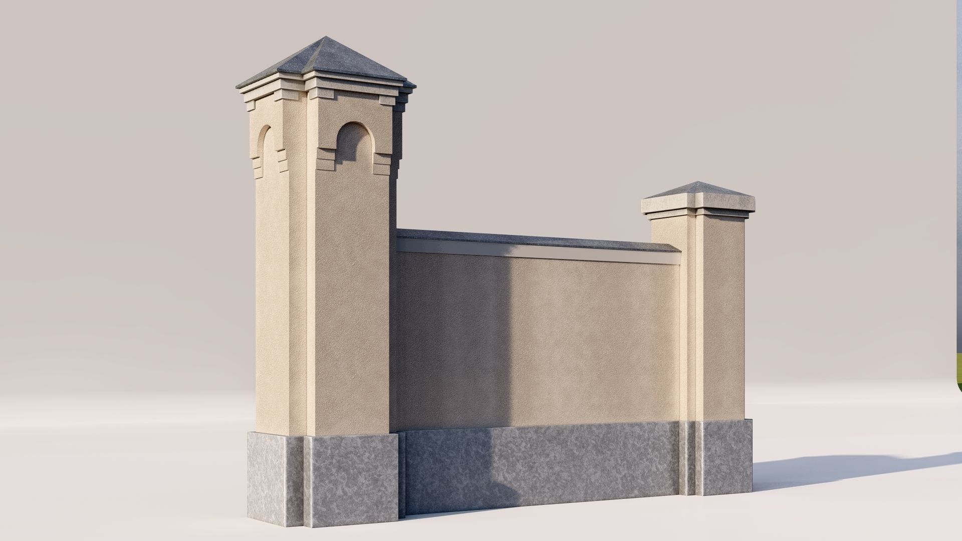 lassic fence PIERS FOR GATES 3D model_5