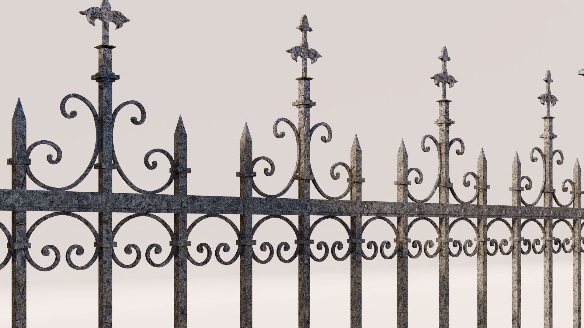 lassic fence PIERS FOR GATES 3D model_6