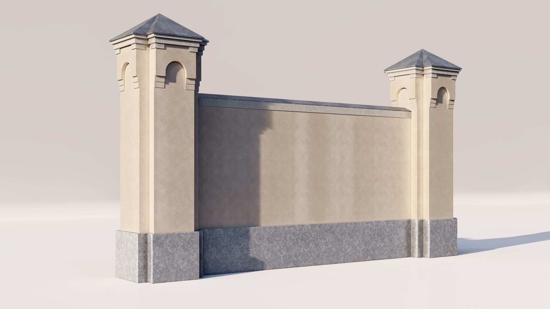 lassic fence PIERS FOR GATES 3D model_1