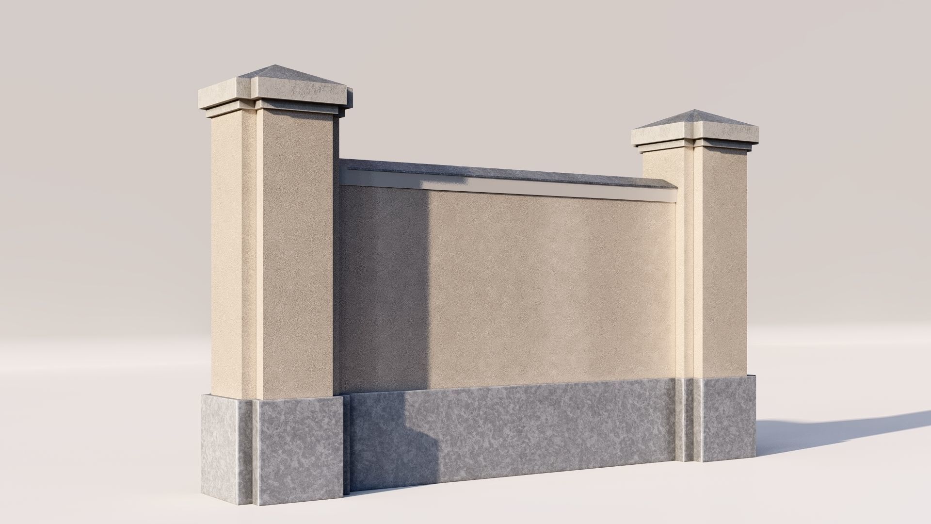 lassic fence PIERS FOR GATES 3D model_4