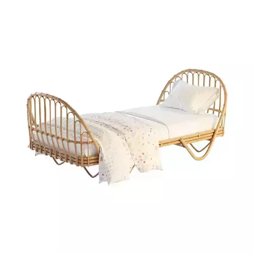 Malu Vintage Rattan Bed