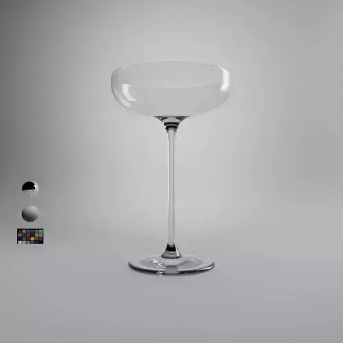 Coupe Champagne Glass Low-poly 3D model