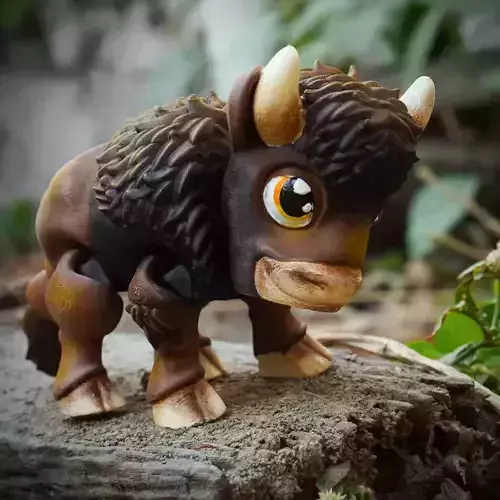 PRINT IN PLACE CUTE FLEXI BISON 3D print model