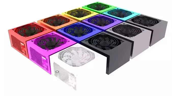 Colored Power Supply Units Set 3D model