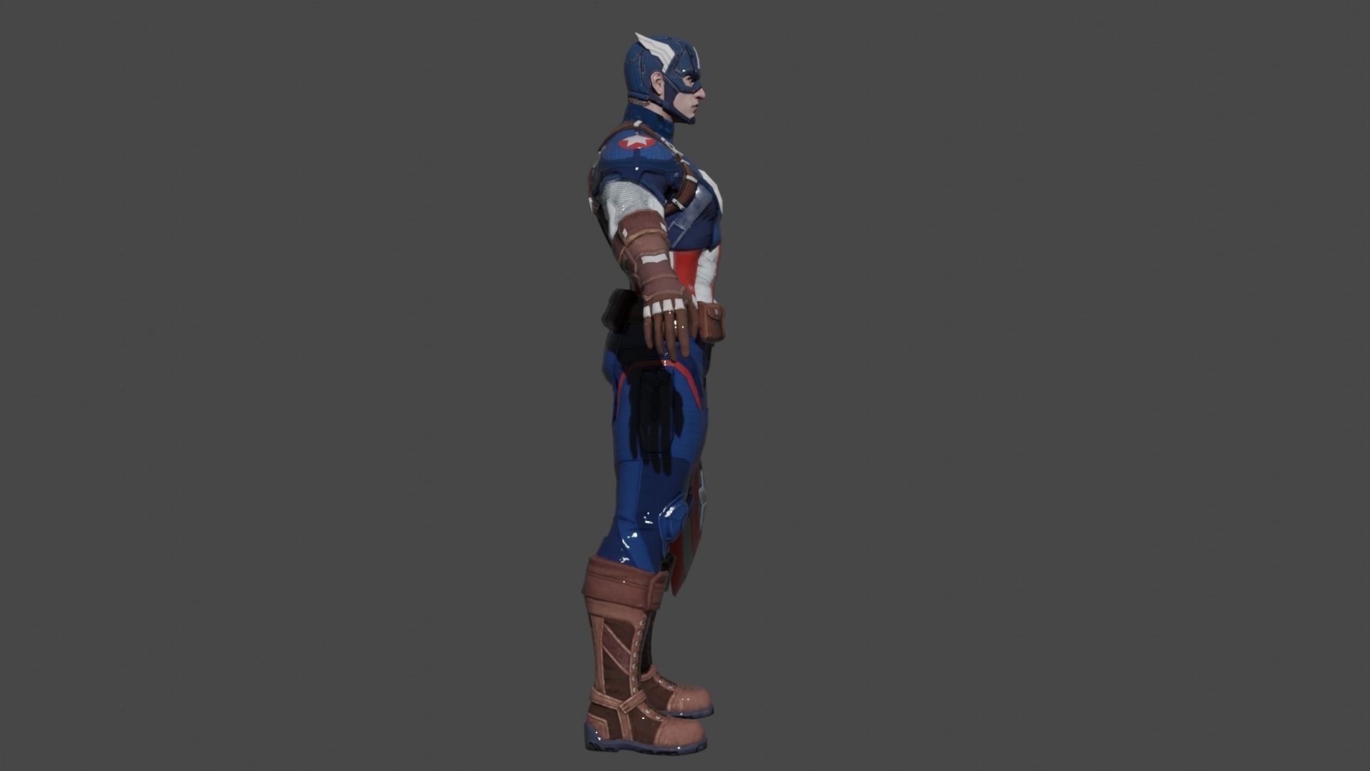 Captain America Low-poly 3D model_2