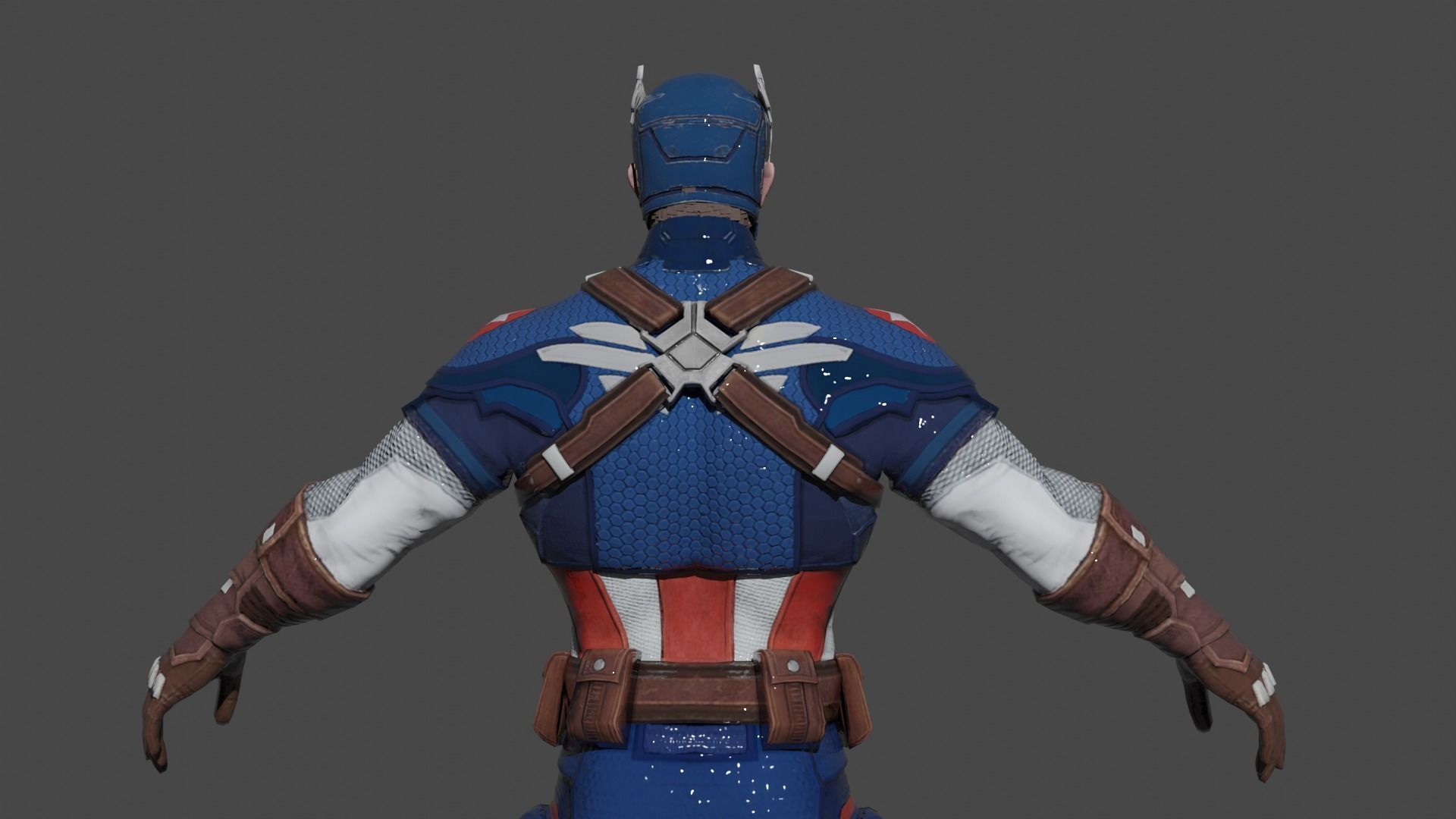 Captain America Low-poly 3D model_5