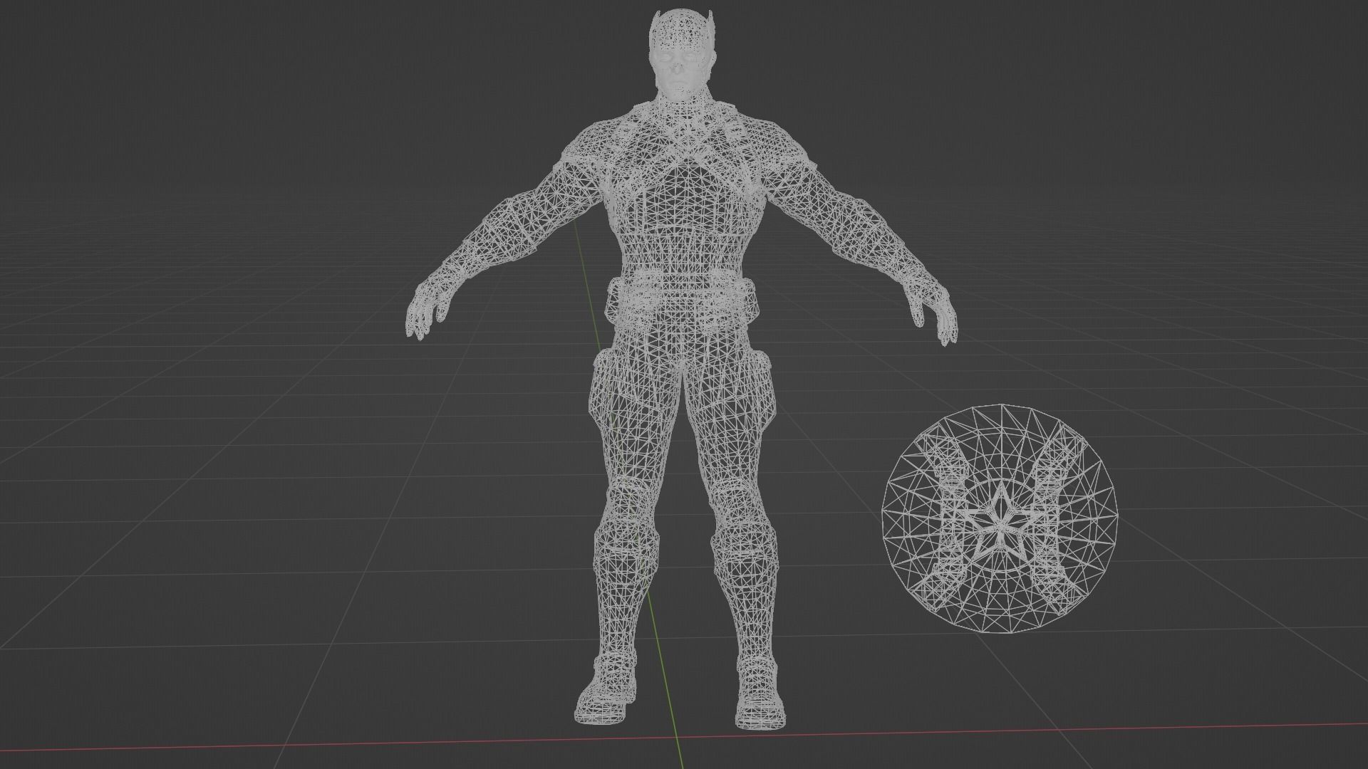 Captain America Low-poly 3D model_6