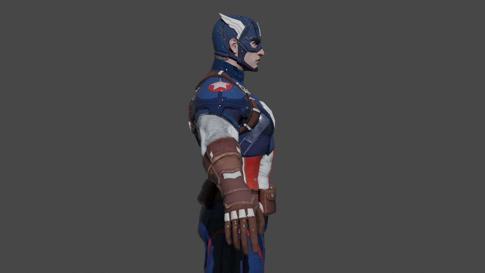 Captain America Low-poly 3D model_3