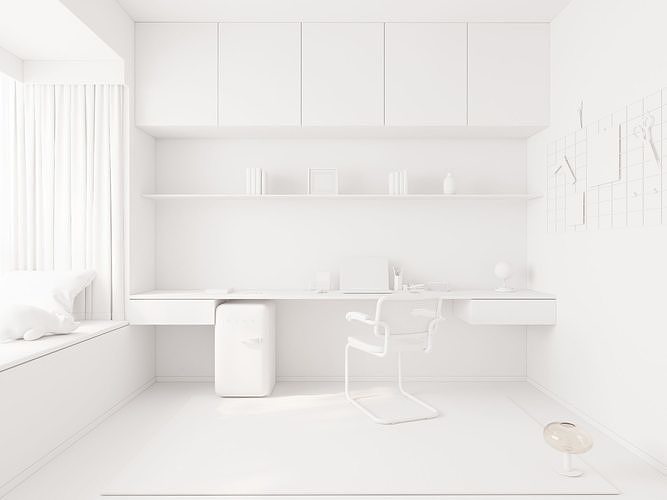 3D model of interior study 3D model 7