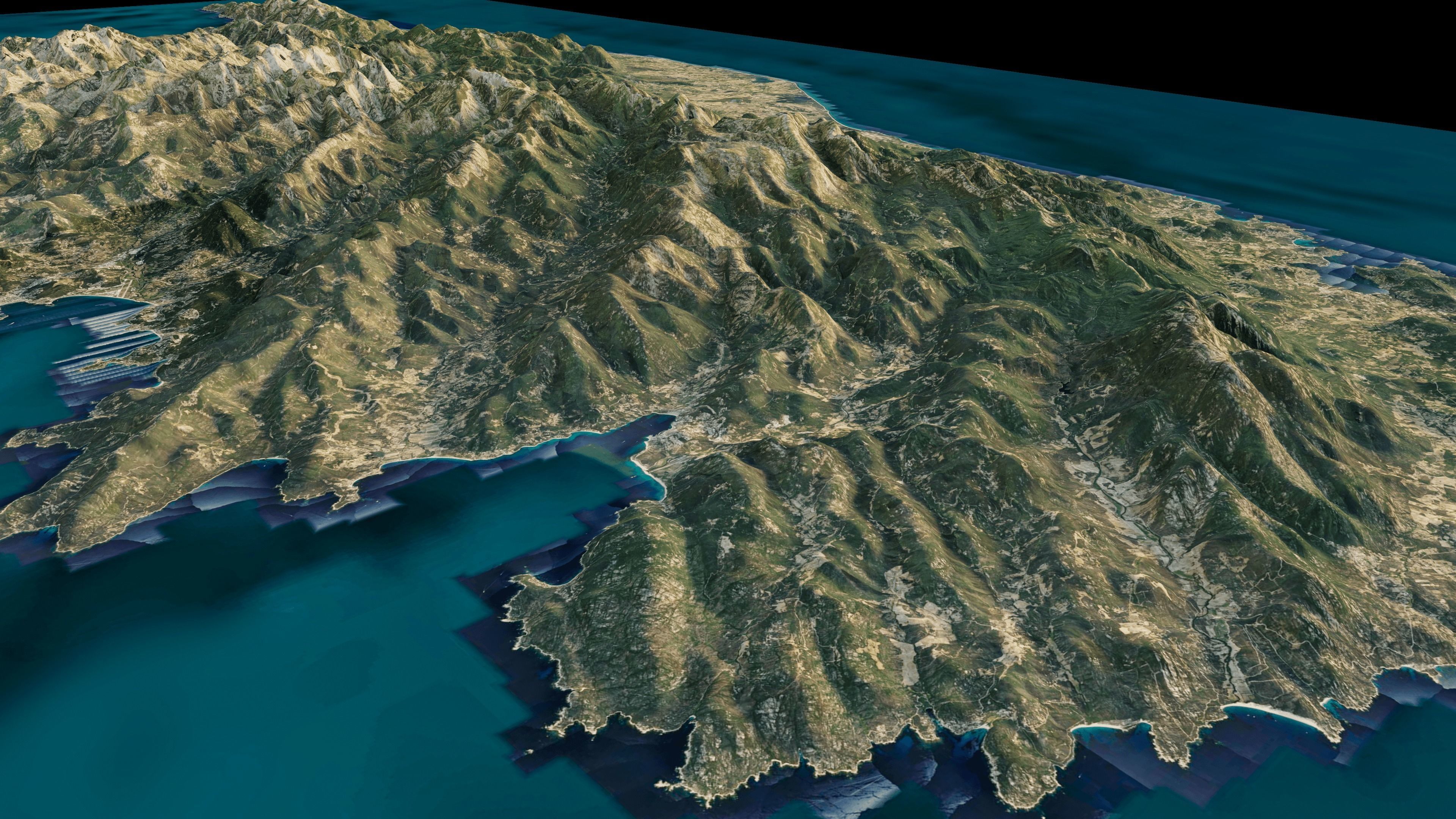 Corsica Island full 3d model terrain 3D model_13