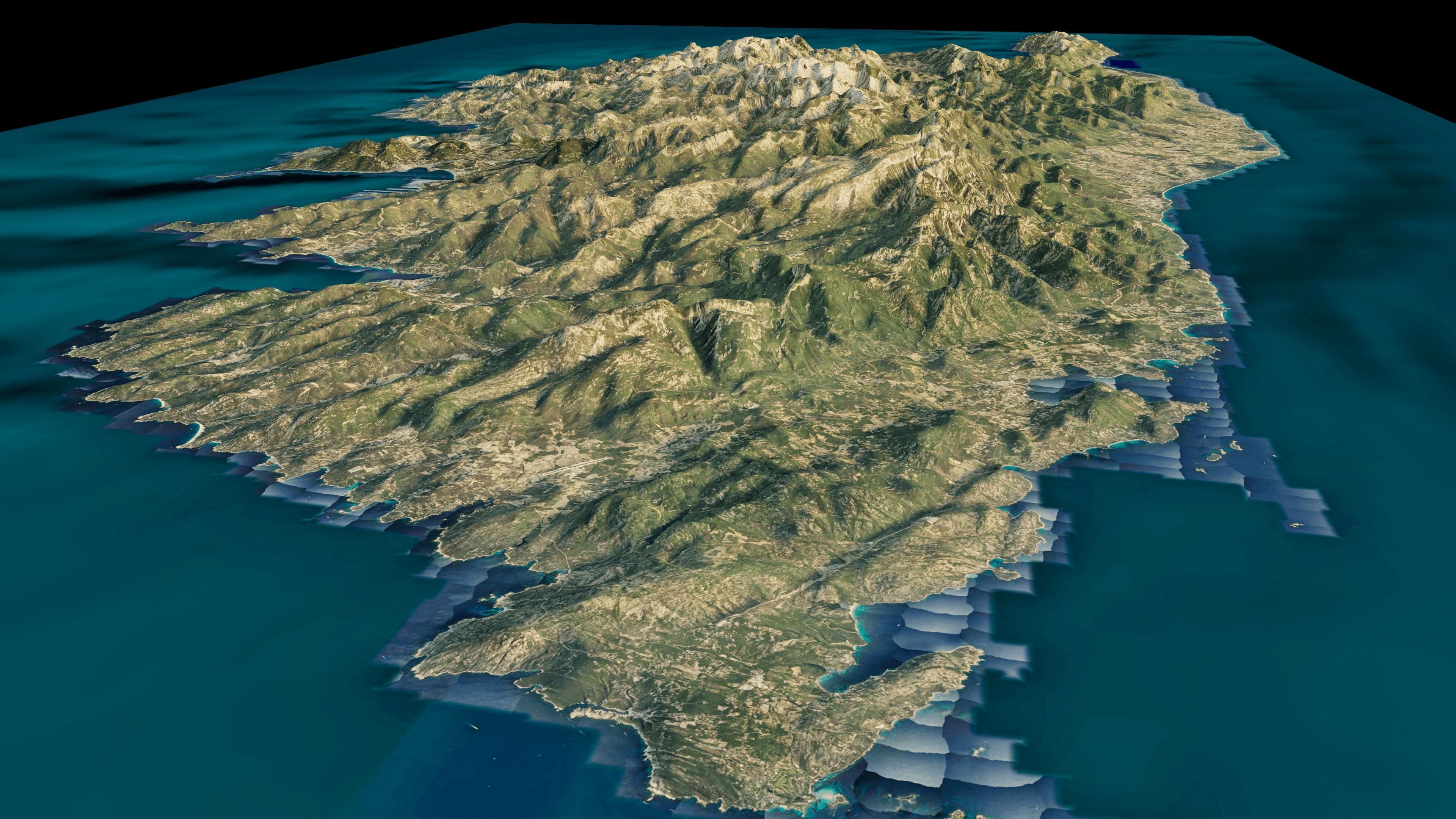 Corsica Island full 3d model terrain 3D model_6