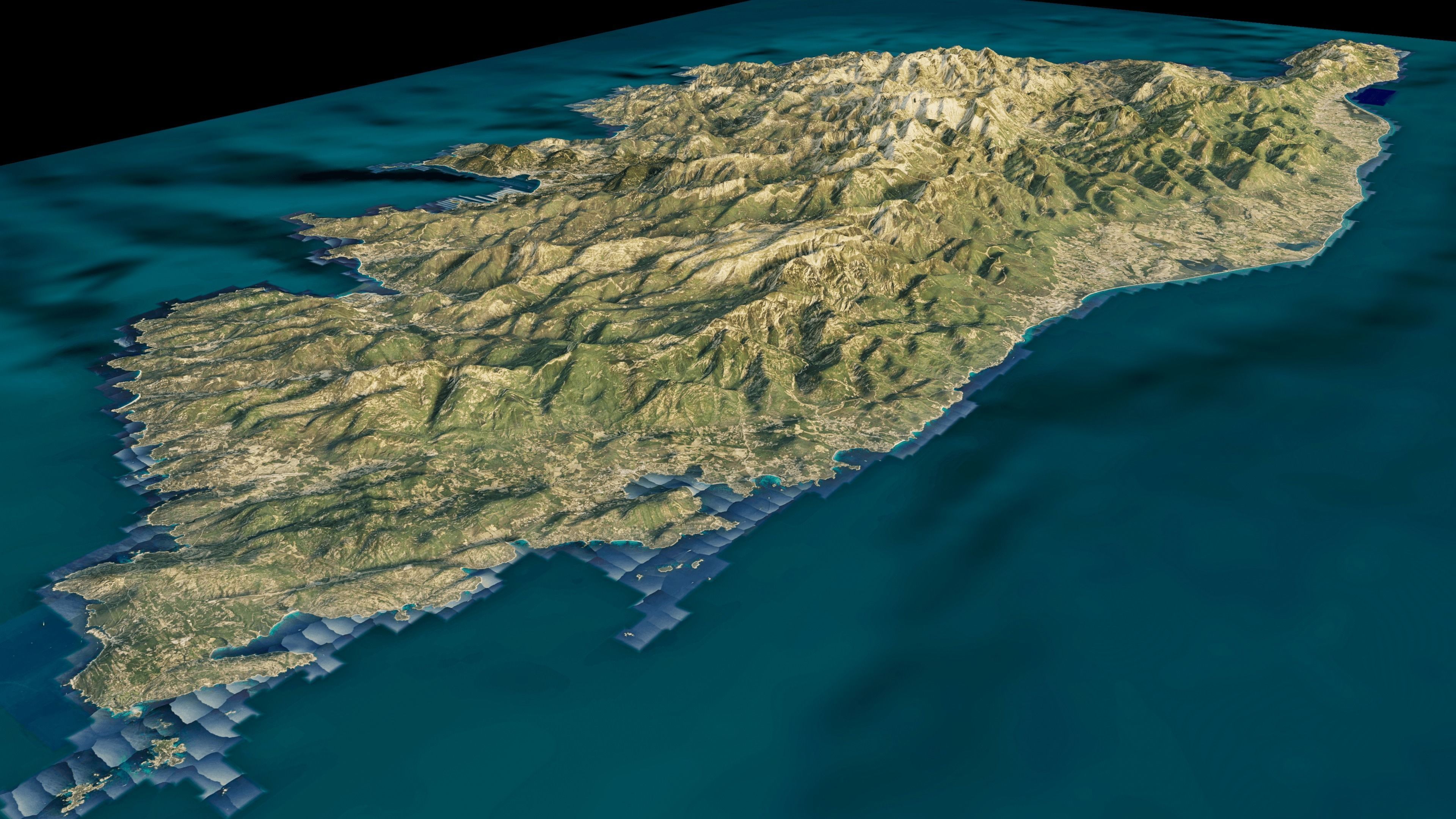 Corsica Island full 3d model terrain 3D model_3