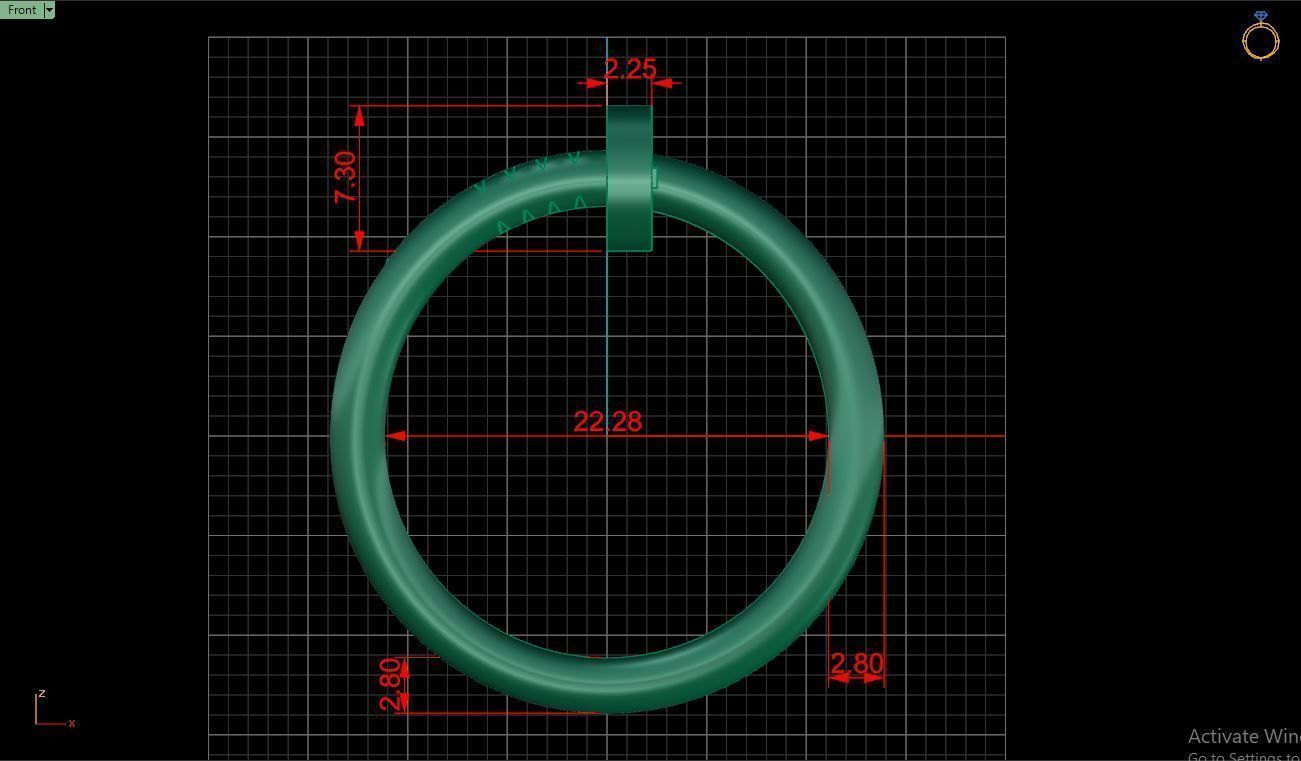 Ring M100 Women ring Size 13 US 3D print model_9