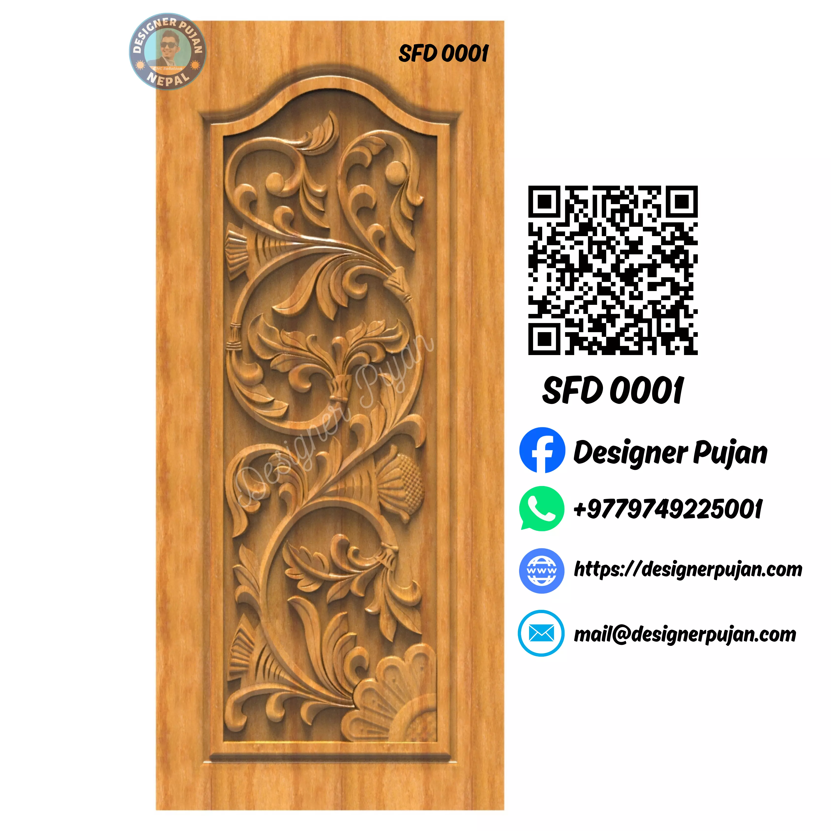 SFD 0001  3D Door Relief File 3D print model_0