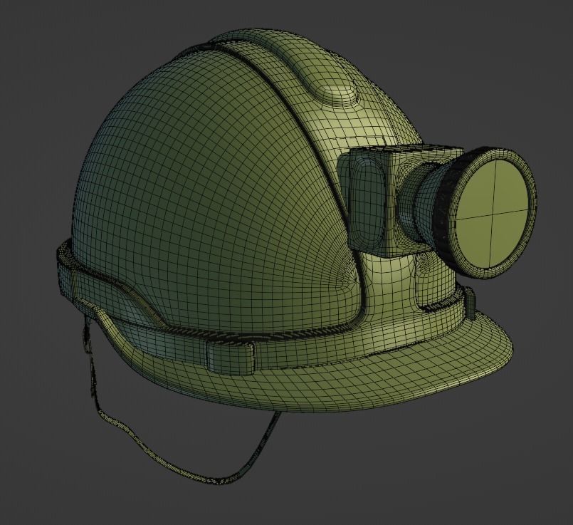 safety helmet with torch 3D model 3D model_8