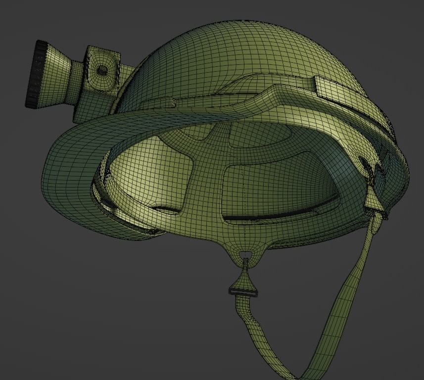 safety helmet with torch 3D model 3D model_9