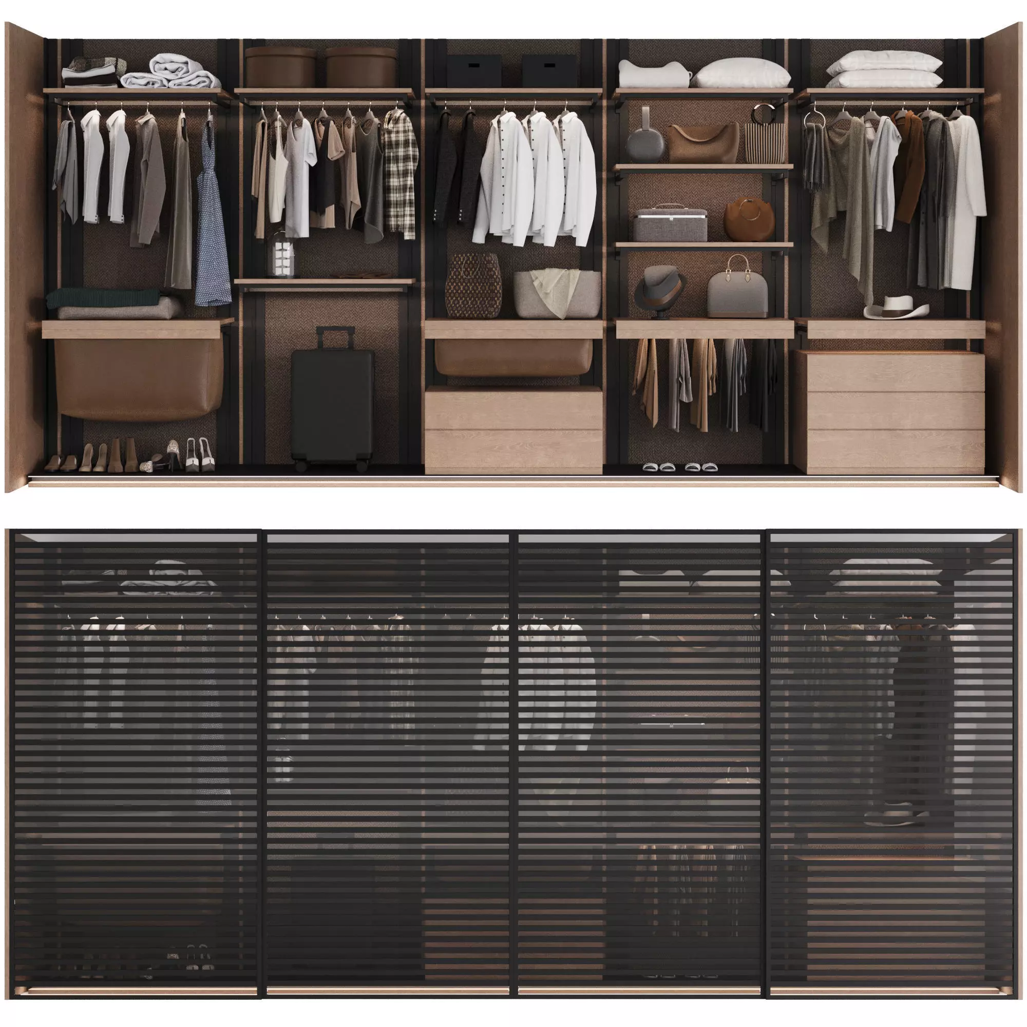 Wardrobe with filling 3D model_0