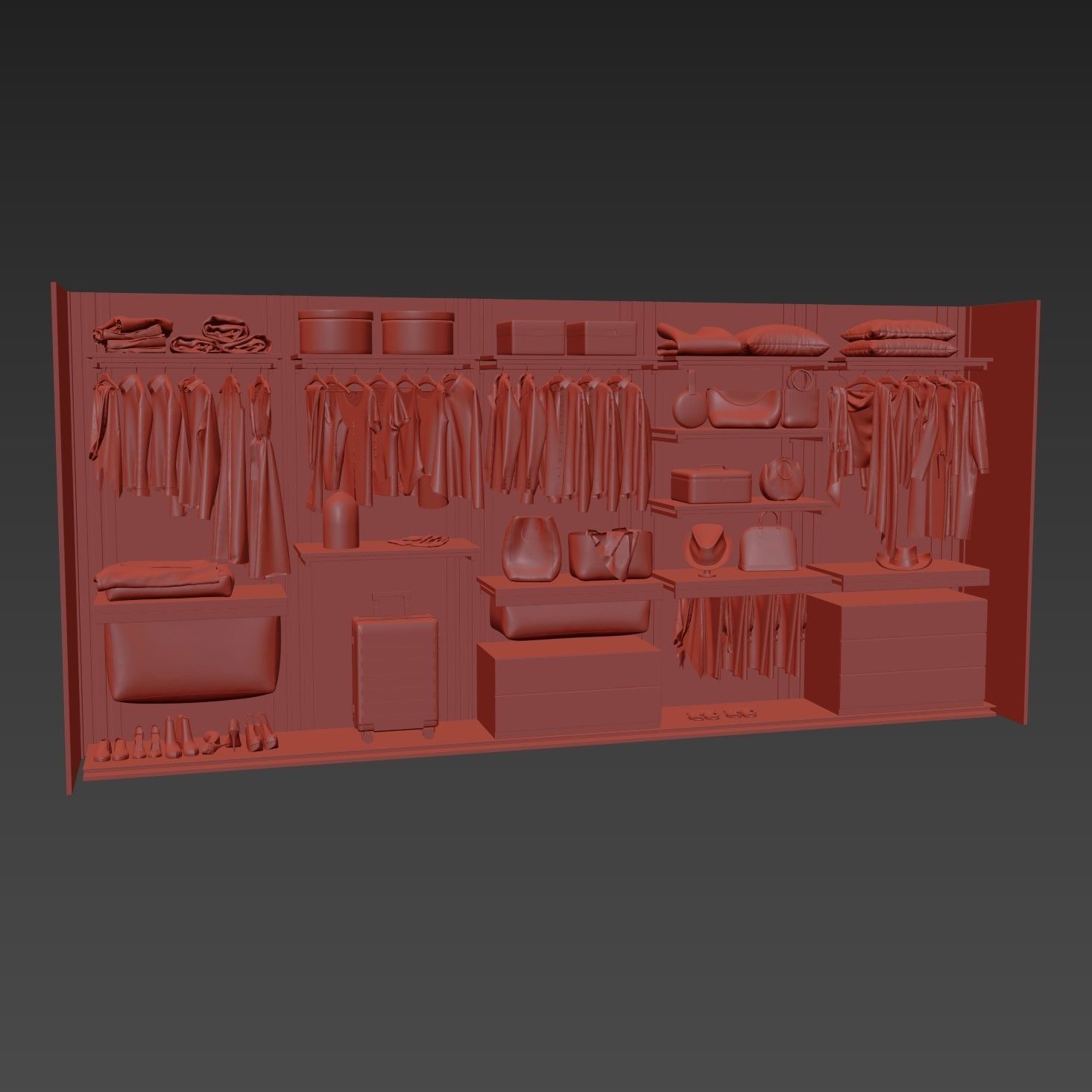 Wardrobe with filling 3D model_12