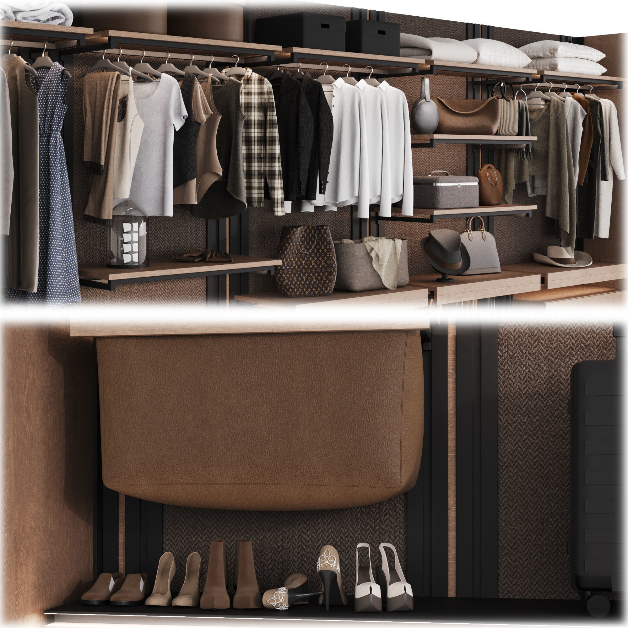 Wardrobe with filling 3D model_8