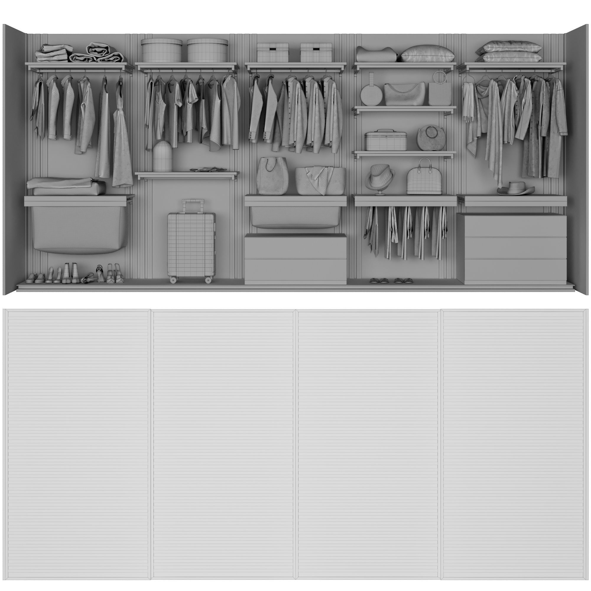 Wardrobe with filling 3D model_9