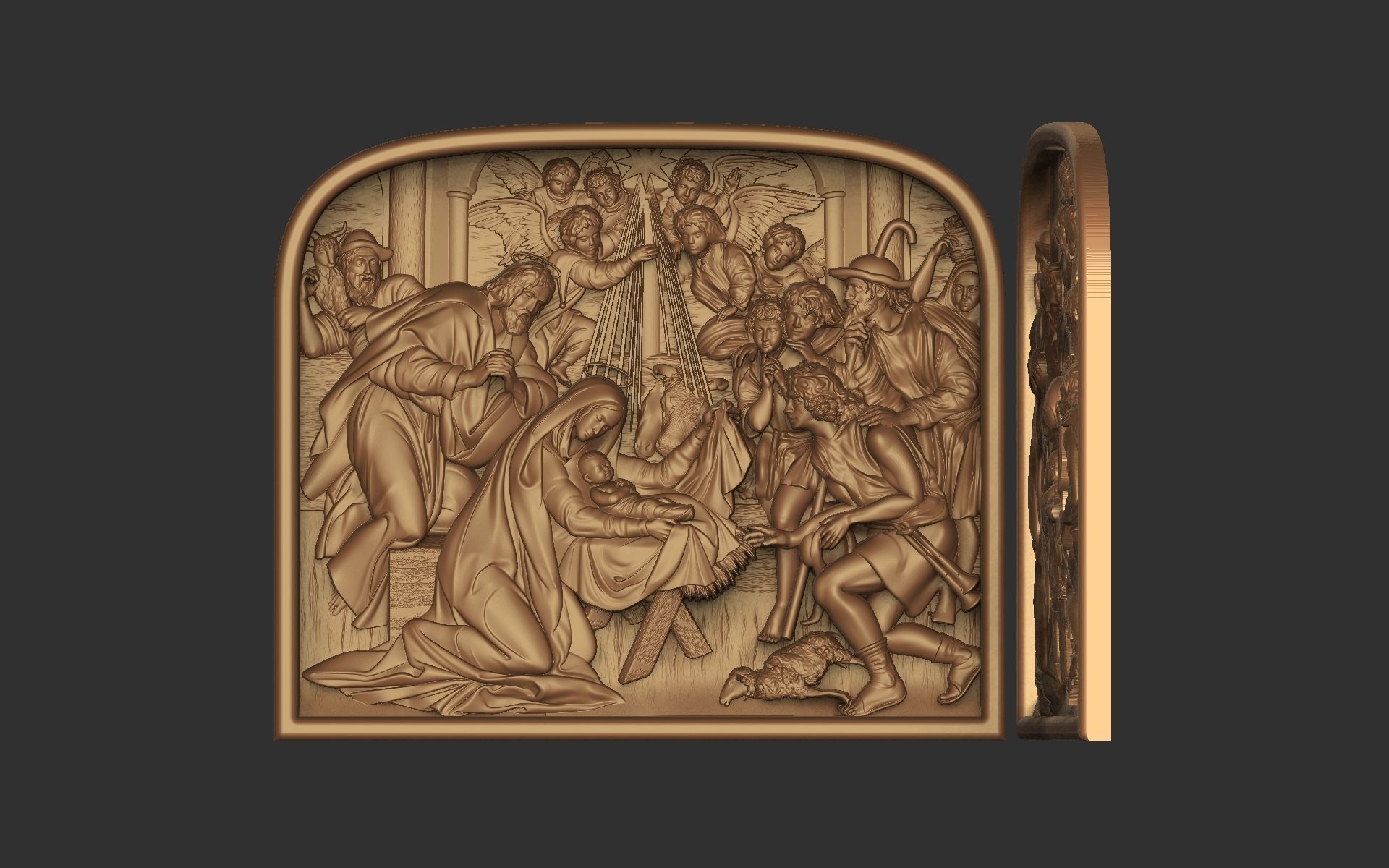 The Magi at the birth of Jesus Christ 3D print model_8