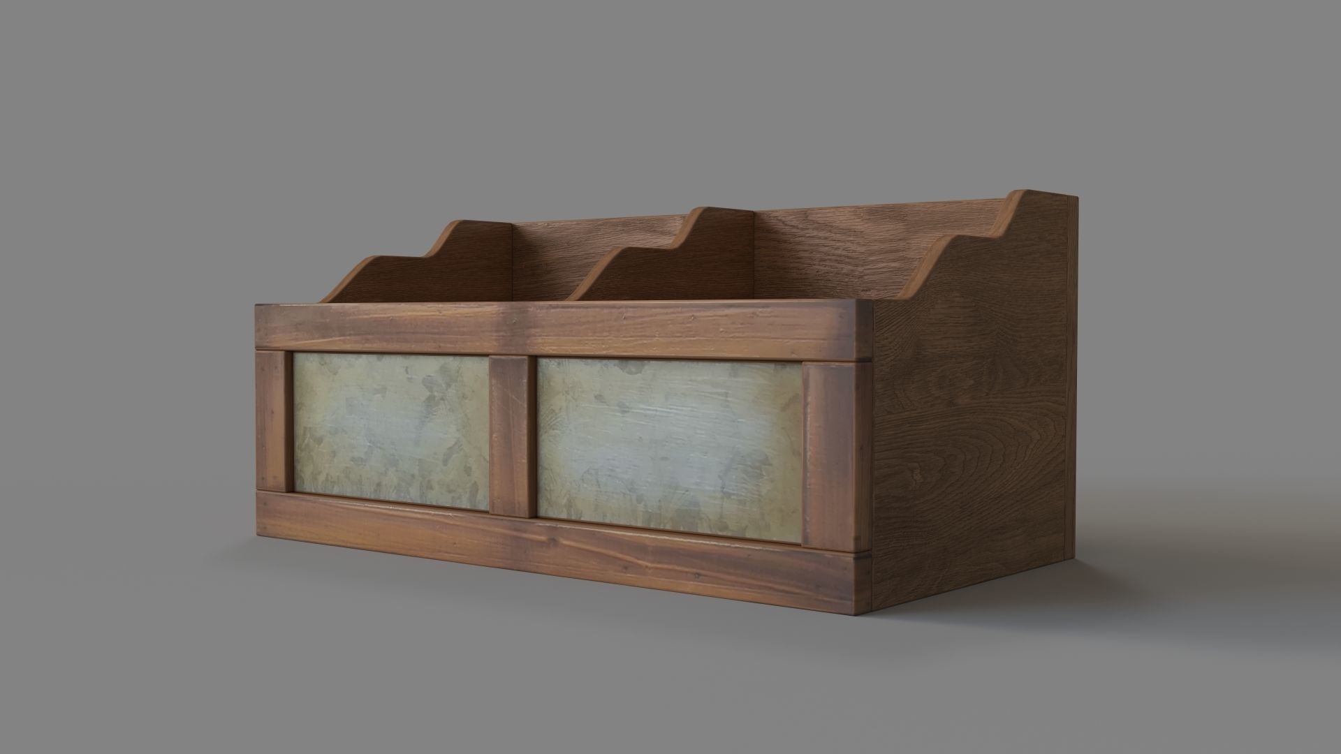 2 Slotted Wooden Organizer 3D model_4