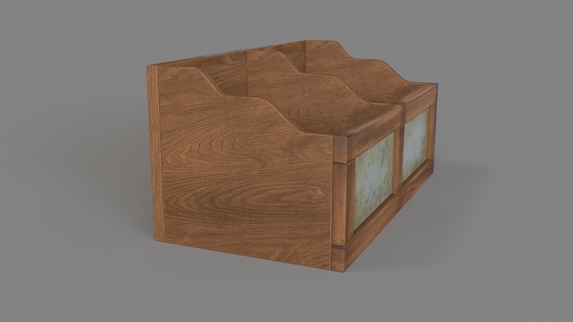 2 Slotted Wooden Organizer 3D model_2