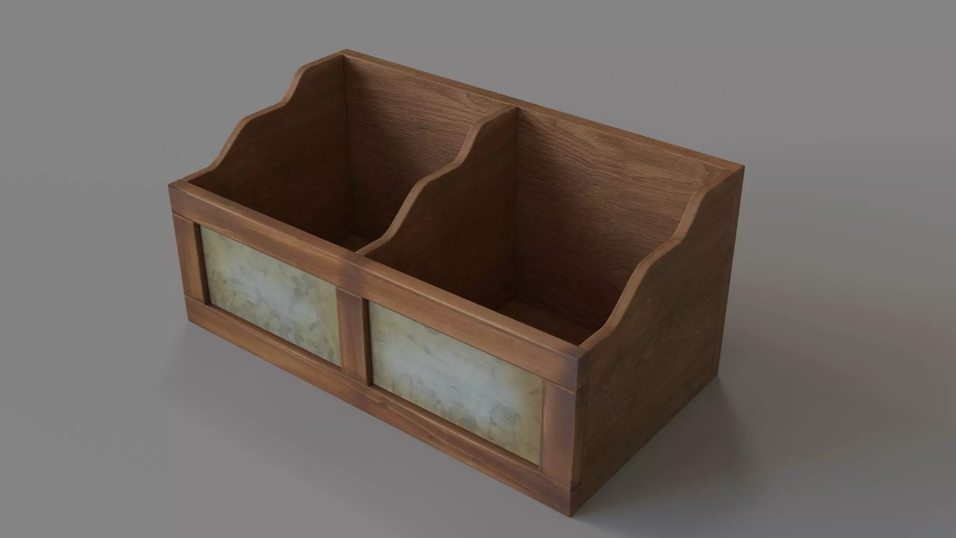 2 Slotted Wooden Organizer 3D model_0