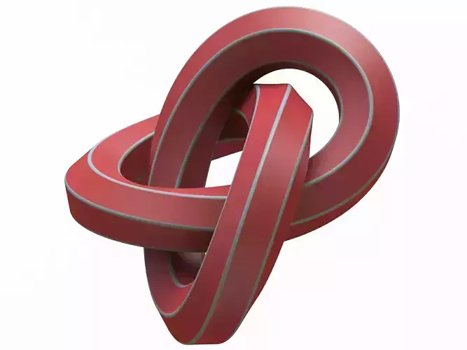 Wireframe Shape Hexagonal Trefoil Knot 3D print model