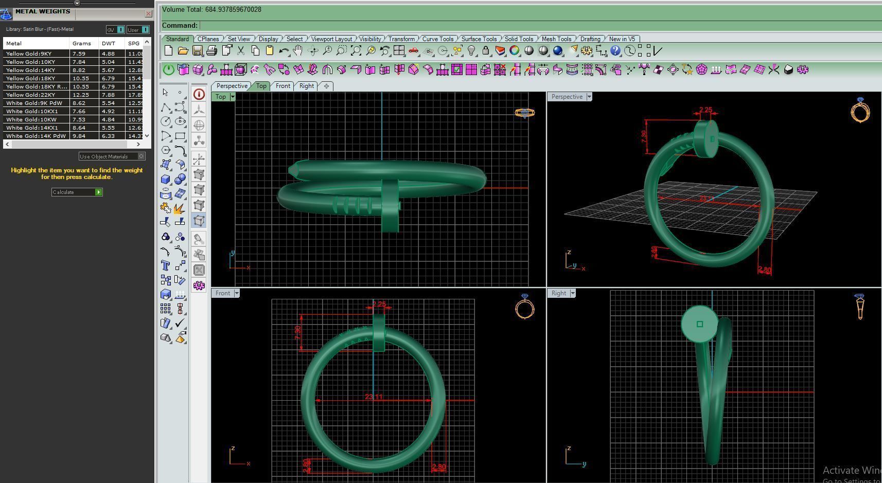 Ring M104 Women ring Size 14 US 3D print model_8
