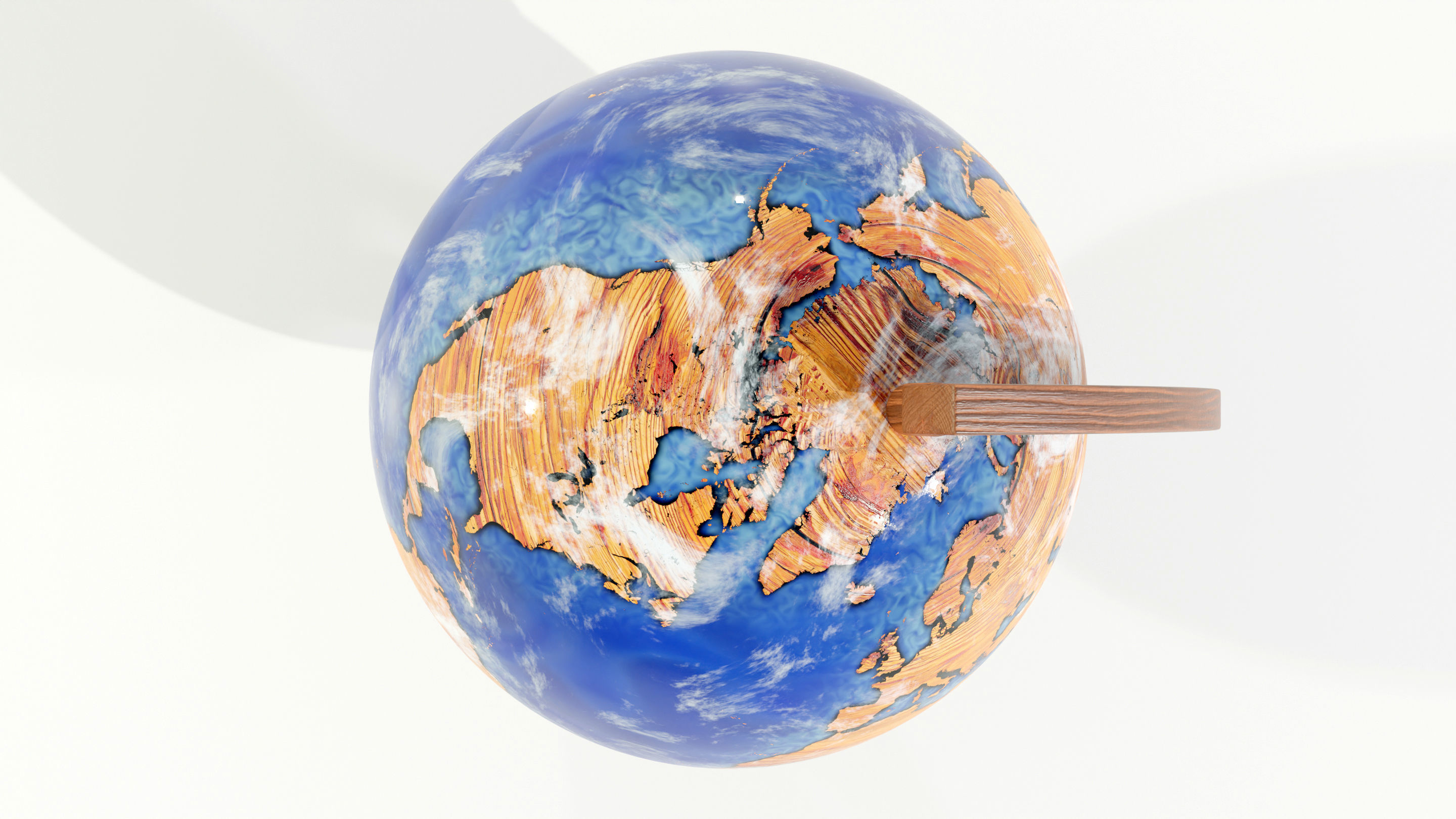 Epoxy Resin and Wood Globe 3D model_18