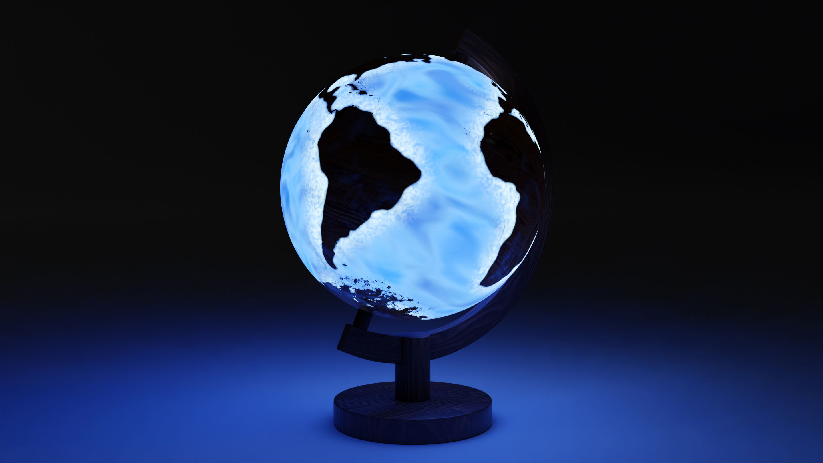 Epoxy Resin and Wood Globe 3D model_11